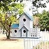 Bird Feeder&Bird House,Bird Houses for Outside,Wooden Bird Feeders/Houses for Outside Hanging,3 Hole Handmade Natural Large Bird House for Backyard/Courtyard/Patio Decor,Hummingbird House for Outside