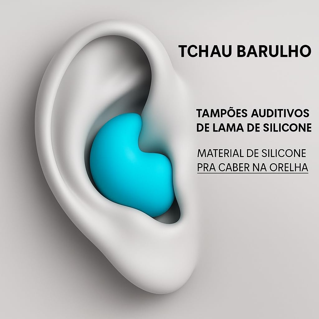 Tampão de Ouvido Protetor De Ouvido Auricular Moldável Dormir Natação 6 Pares
