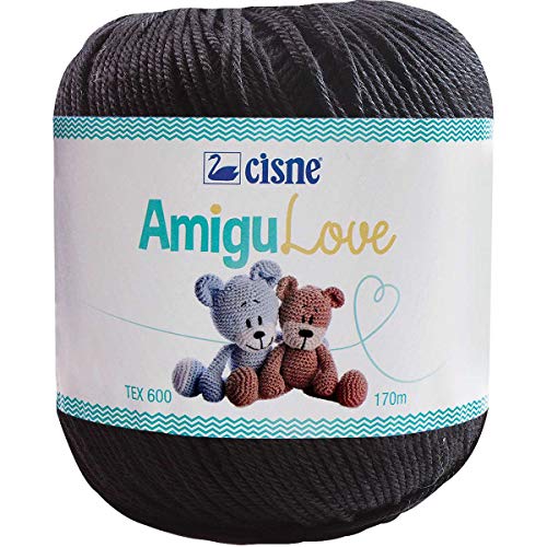 Linha Para Amigurumi, Corrente Amigulove, Preto 0000N, 100 Gramas