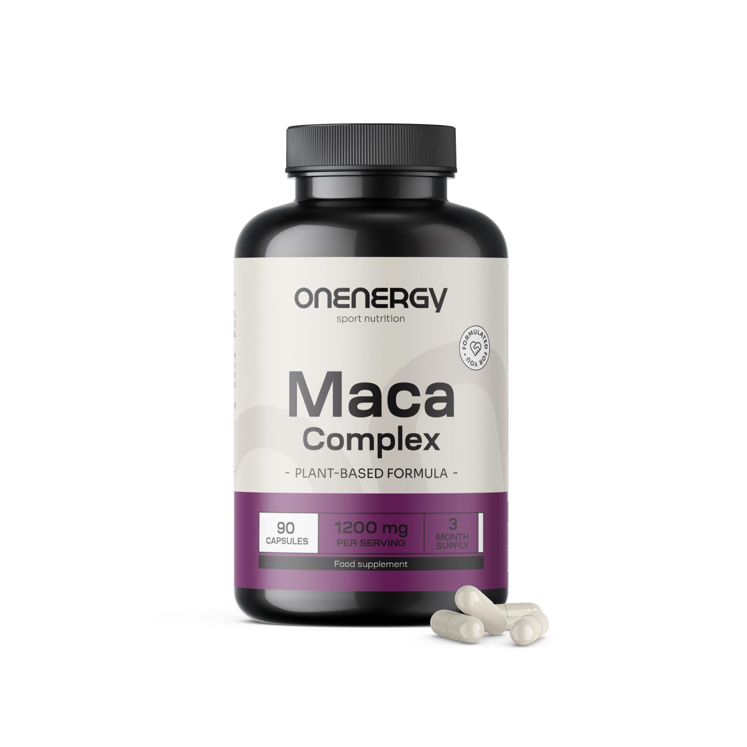 Maca kompleks 1200 mg - Wyciąg 20:1-90 kapsułek - Zawiera L-argininę, cynk, kozieradkę, jabłczan L-cytruliny i czerwony żeń-szeń - Dla mężczyzn i kobiet - Zapas na 3 miesiące