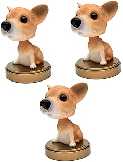 IMIKEYA 3 Peças Painel De Cabeça Cães Painel De Controle Boneca Enfeites De Painel De Carro Cabeça Balançando Mesa De Carro Peça Central Decoração Acessórios De Painel De Carro Balançando