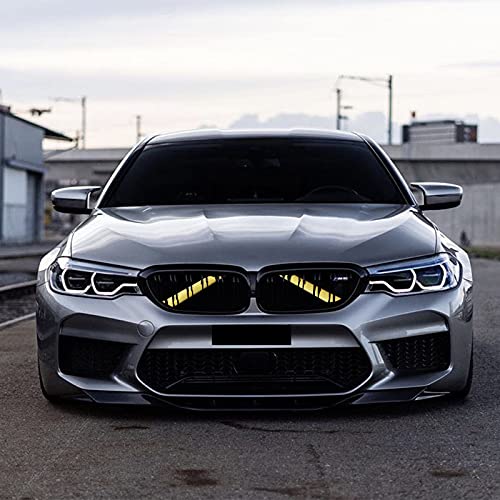 DWVV Yellow Grille Stripes for BMW F20 F30 Emblem, Kidney Grill Inserts for BMW 2 3 Series 2012-2018