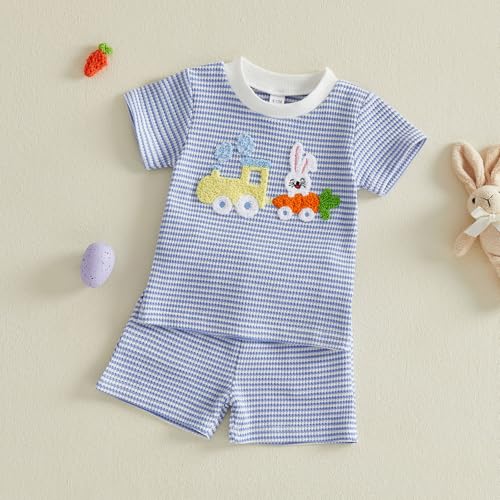 image for BemeyourBBs Toddler Baby Boy Easter Outfit Graph Short Sleeve T Shirt 