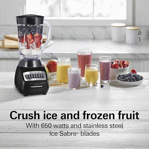 Hamilton Beach 56 Ounce 650W 10 Speed & Pulse Countertop Smoothie Blender, Black (50190FG) - Image 4