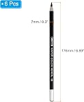 PATIKIL Watercolor Crayon, 6Pcs Crayons solubles dans l'eau pour mélange, coloration, dessin de croquis, peinture, noir