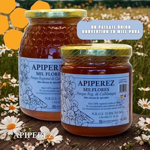 Miniatura 5 de Apiperez Miel Cruda Mil Flores Calblanque 500g Miel Natural De Floración Mediterránea Energética, Antibacteriana Y Antiinflamatoria Recolectada En Parque Regional De Calblanque