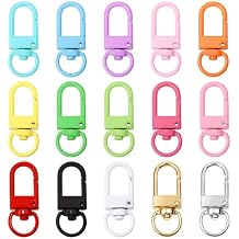 Tupalizy 45PCS Small Metal Lobster Claw Clasps Lanyard Clips Swivel Snap Hooks for Key Chains Purses Straps Bag Charms Dog Tags Zipper Jewelry Making Connector DIY Craft Projects,32mm, Mixed Color