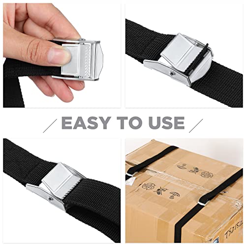 15 Pack Lashing Straps Adjustable Kayaks Tie Down Straps With Buckles Cam Buckle Straps Up To 250Lbs For Cargo, Luggage, Motorcycles, Truck, Suv, Car Roof Rack, Sup Surfboard (Black,6.5 Feet) #TOP3