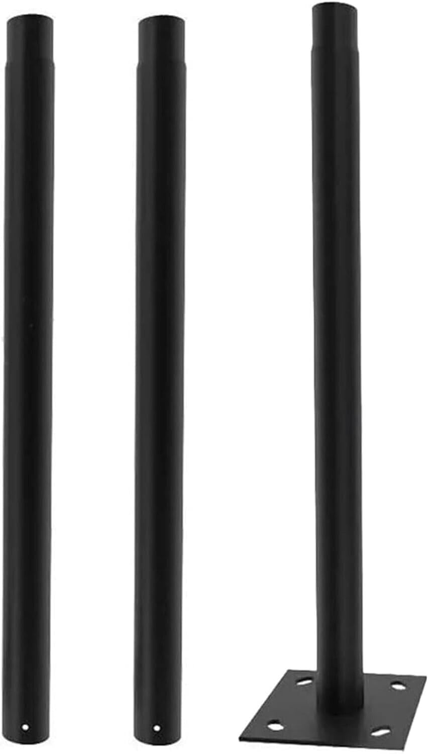 Staffa Palo Supporto Lampione Faro Stradale 3 Metri Metallo Nero per LED Solare Telecamere