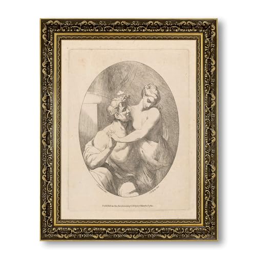 Vintage Framed Nude Embrace Canvas Print Oil Paintings Reproduction World