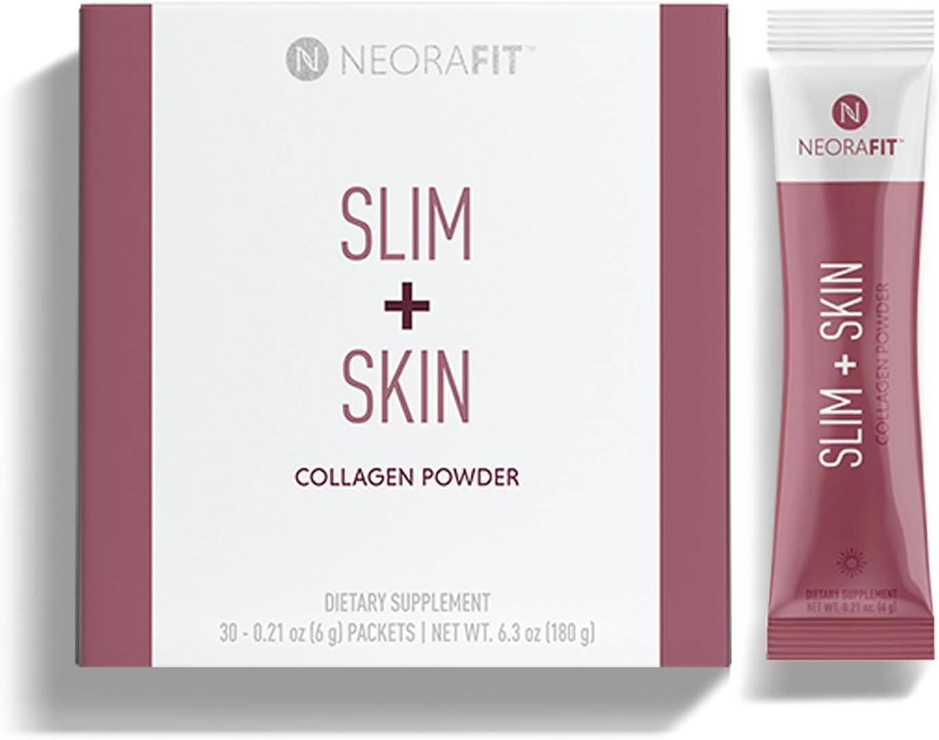NeoraFit - Slim + Skin Collagen Powder with Marine Collagen, Hyaluronic Acid & MCTs, Supports Skin Hydration, Hair & Nail Appearance, Focus & Wellness - 30 Packets