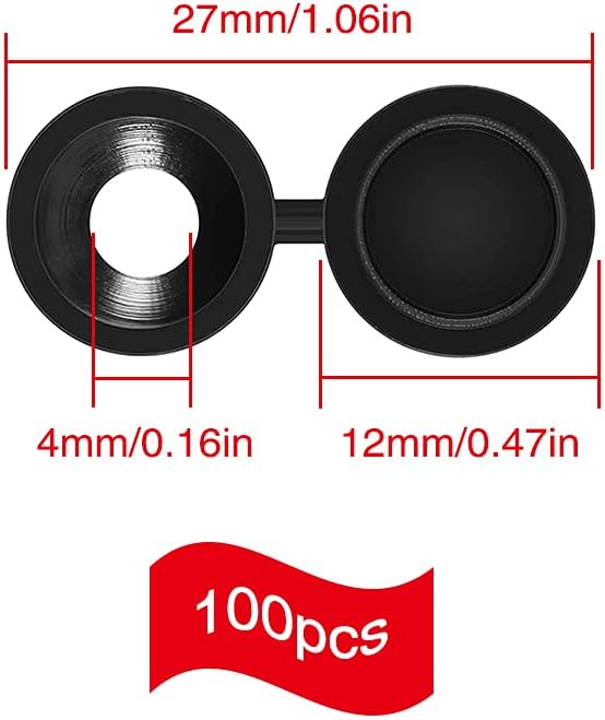 YIXISI 100 PCS Plastic Hinged Screw Cover Caps, Fold Screw Snap Covers Washer Flip Tops for Number 6/8 Screws - Image 3
