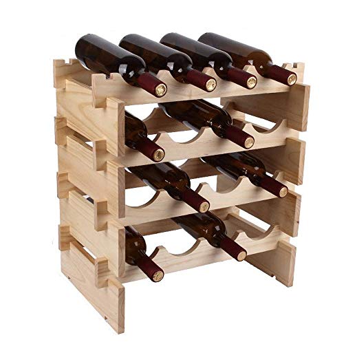 Soporte para botellas de vino de madera para mesa 4 botellas