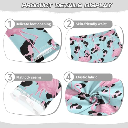 ALAZA Girls' Leggings Children's Yoga Pants Skinny Printed Dance Flamingo Leopard Comfortable 4T2