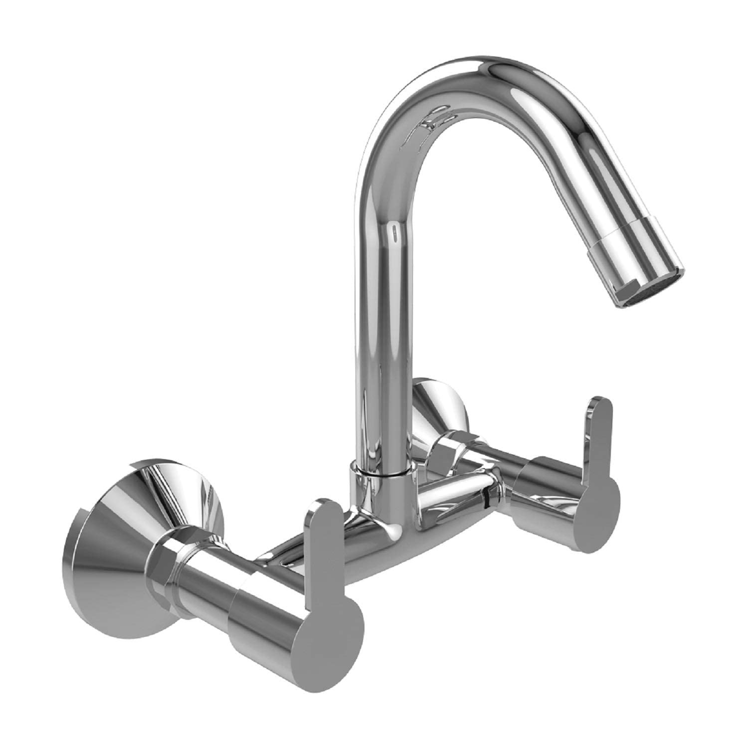 JAGGER JSM2030 Mark Brass Kitchen Sink Mixer for Kitchen Sink with 360 Degree Rotating Spout/Wall Mounted for Hot and Cold Water Both (Chrome Finished) with Wall Flange and Teflon Tape (Mark) (B09RC88JVS) Amazon Price History, Amazon Price Tracker