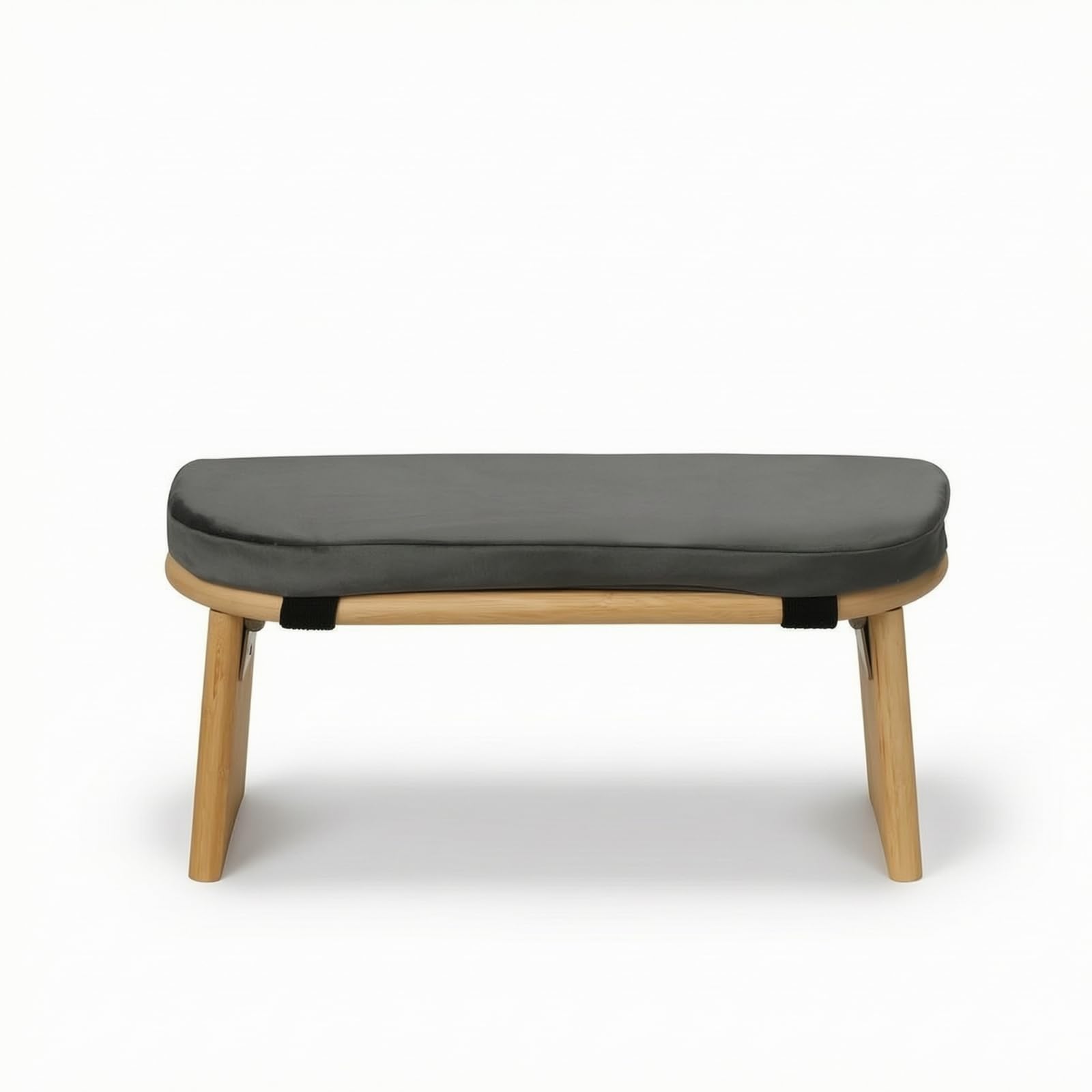 Meditazione Sgabello Cuscino Seduta in bambù con Top Imbottito E Cinghie di Rinforzo Postura Corretta per Sedute Lunghe Manutenzione Facile con, Grigio Scuro