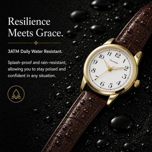 Hourstar Brown Leather Casual Watch