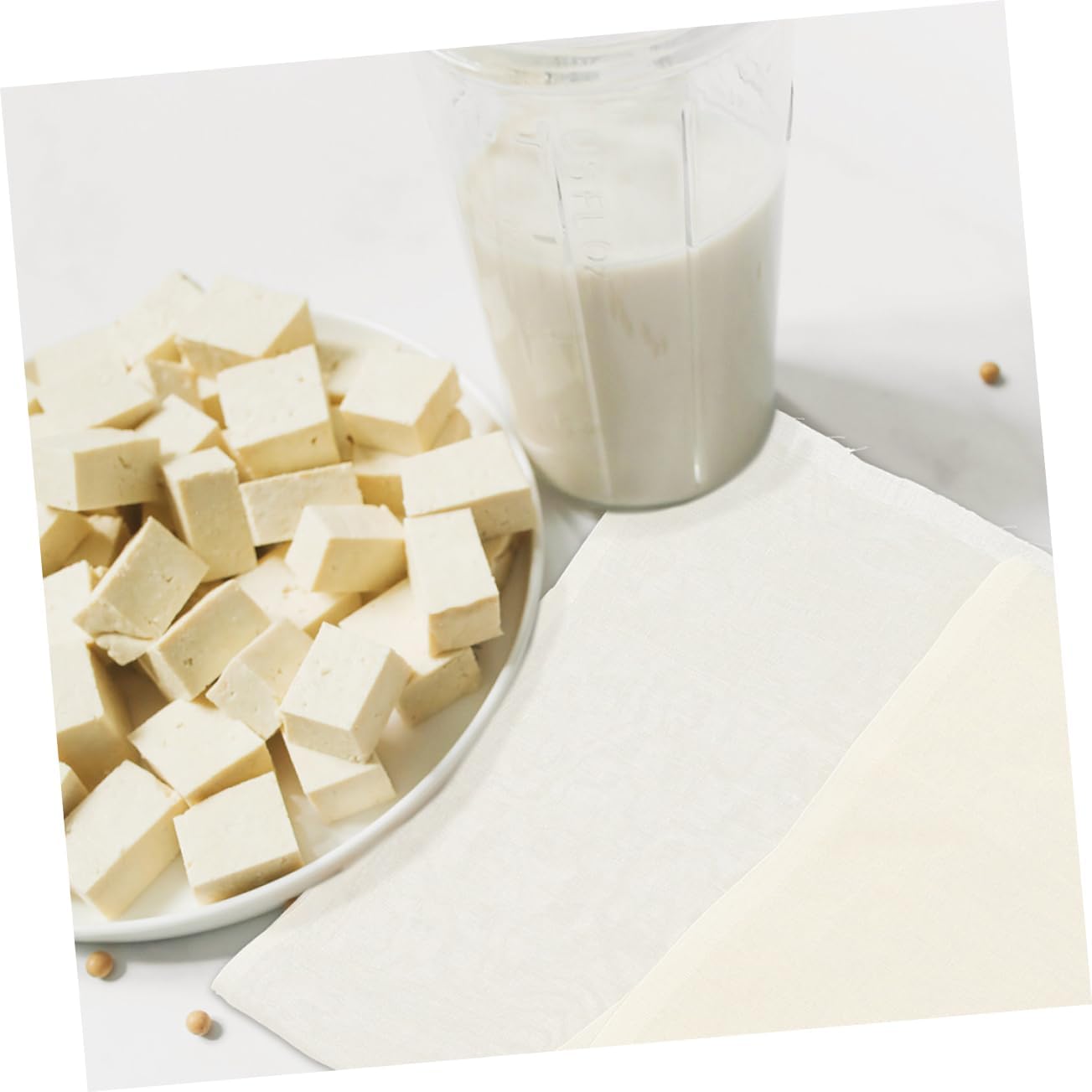 2pcs Reusable Cheese Cloth Cotton Yarn Strainer for Broth Tofu