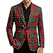 Christmas Blazer for Men Corduroy Christmas Print Holiday Party Jacket Single Breasted Slim Fit Business Office Blazer