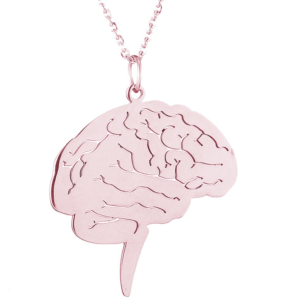 Anatomical Brain Necklace Medical Jewelry Zombie Dead Walker Neckalce 18"