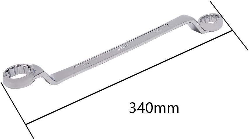 Utoolmart Torx Box Wrench, 24mm x 27mm Metric 12 Point Offset Double Box End Wrench, 340mm Length Wrench Repair Tool for Automotive Home Chrome Plated, Cr-V