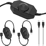 DKARDU LED Strip Lights Dimmer Switch USB Female to Male Cable with Dimmable Rotary Switch Controller 5V LED Rope Light Switch Adjustable Switch, 2 PCS