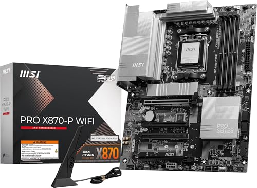Image of MSI PRO X870-P WiFi V1 ProSeries Motherboard (AMD Ryzen 9000 /8000 /7000 Series Processors, AM5, DDR5, PCIe 5.0, M.2 Gen5, SATA 6Gb /s, USB 40Gbps, HDMI /DP, Wi-Fi 7, Bluetooth 5.4, 5Gbps LAN, ATX) (Renewed)