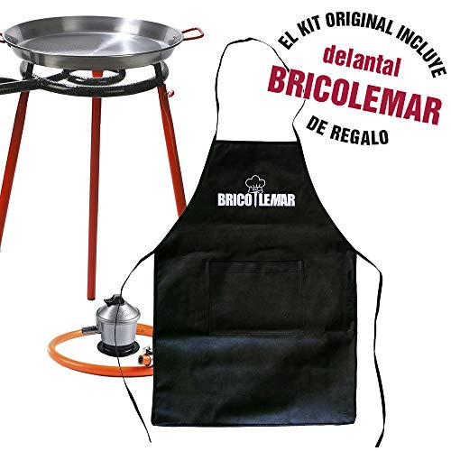 Bricolemar Paellero 35cm a Gas Garcima + Kit (Juego de Patas para paellero + Paellera 40 cm + regulador de butano + Manguera homologada Kabra + Delantal económico de Regalo) - Image 8
