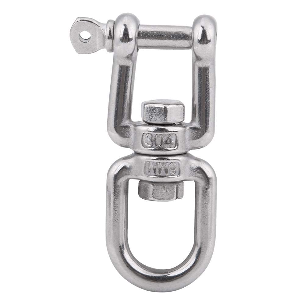 KIMISS Heavy Duty 304 Anello girevole in acciaio inossidabile con anello rotante(6mm)=steel swivel carabiner