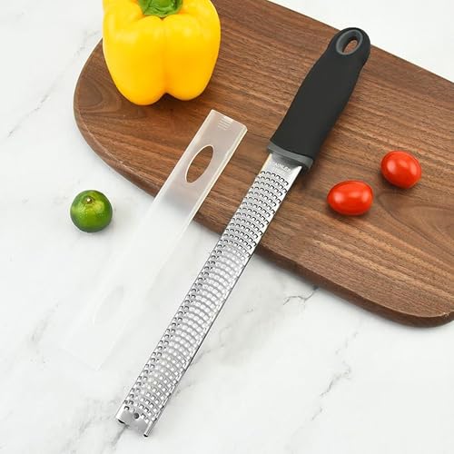 Premium Zester Grater – Fine Cheese, Chocolate, and Lemon Zesting Tool with Handle
