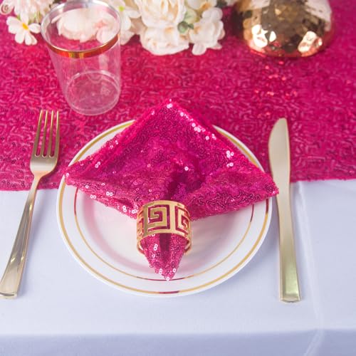 Servilletas de Tela Con Lentejuelas Fucsia 12x12 Pulgadas Paquete 12 miniatura 5
