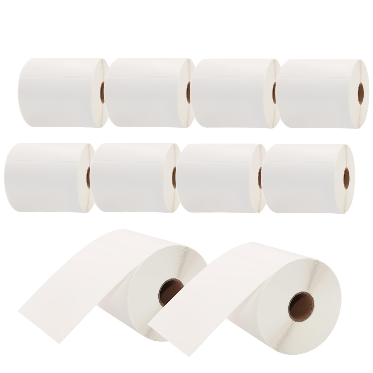 10 Rollen Thermo Versandetiketten 102 x 152 mm 4 x 6 Zoll | Perforiert und unbedruckt Kompatibel mit Zebra und anderen Thermodruckern 300 Etiketten je Rolle 3000 insgesamt