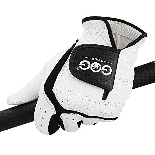 6Pcs Golf Gloves Sheep Skin Genuine White Soft Leather Glove Left Hand For Men Male (23=Small) #TOP5