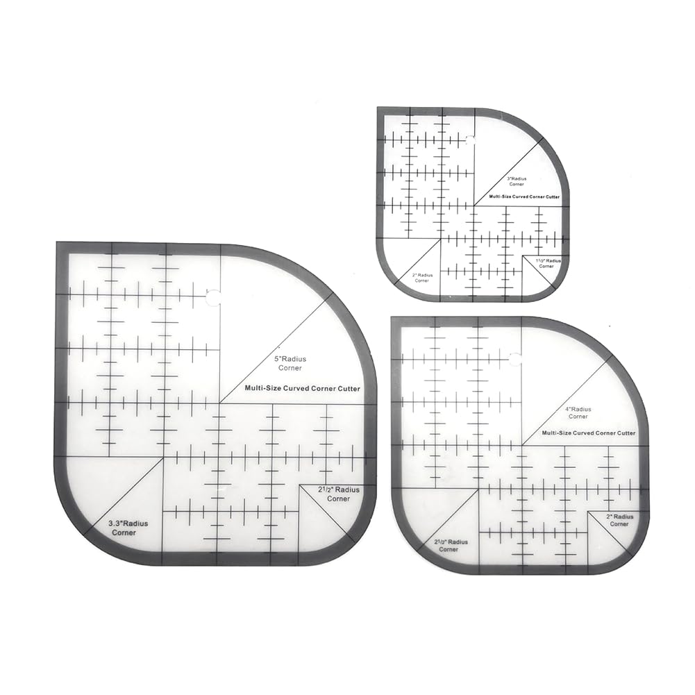 Littimoon Curved Corner Cutter Quilting Ruler,Sewing Ruler,Acrylic Patchwork Quilting Templates Tools