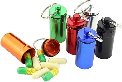 3 piezas de aluminio impermeable pequeña botella de píldora al aire libre impermeable almacenamiento mini pastillero portátil caja sellada