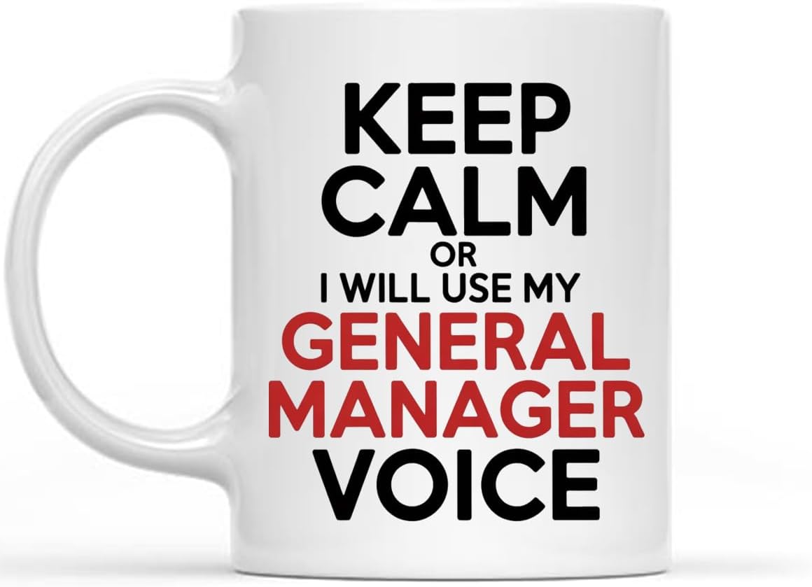 Funny Gift Idea for Dad Manager – Keep Calm or i Use my Voice Mr Hr Qa Office Safety Project Sale Property Product Production Program Assistant 11 Oz White Ceramic Coffee Mug