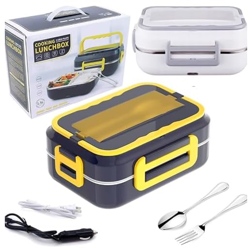 Marmita Elétrica Com Divisórias, Acompanha Talheres Lancheira Aquecedora Para Carros, Caminhões Entre Outros, Ideal Para Correria Do Dia a Dia