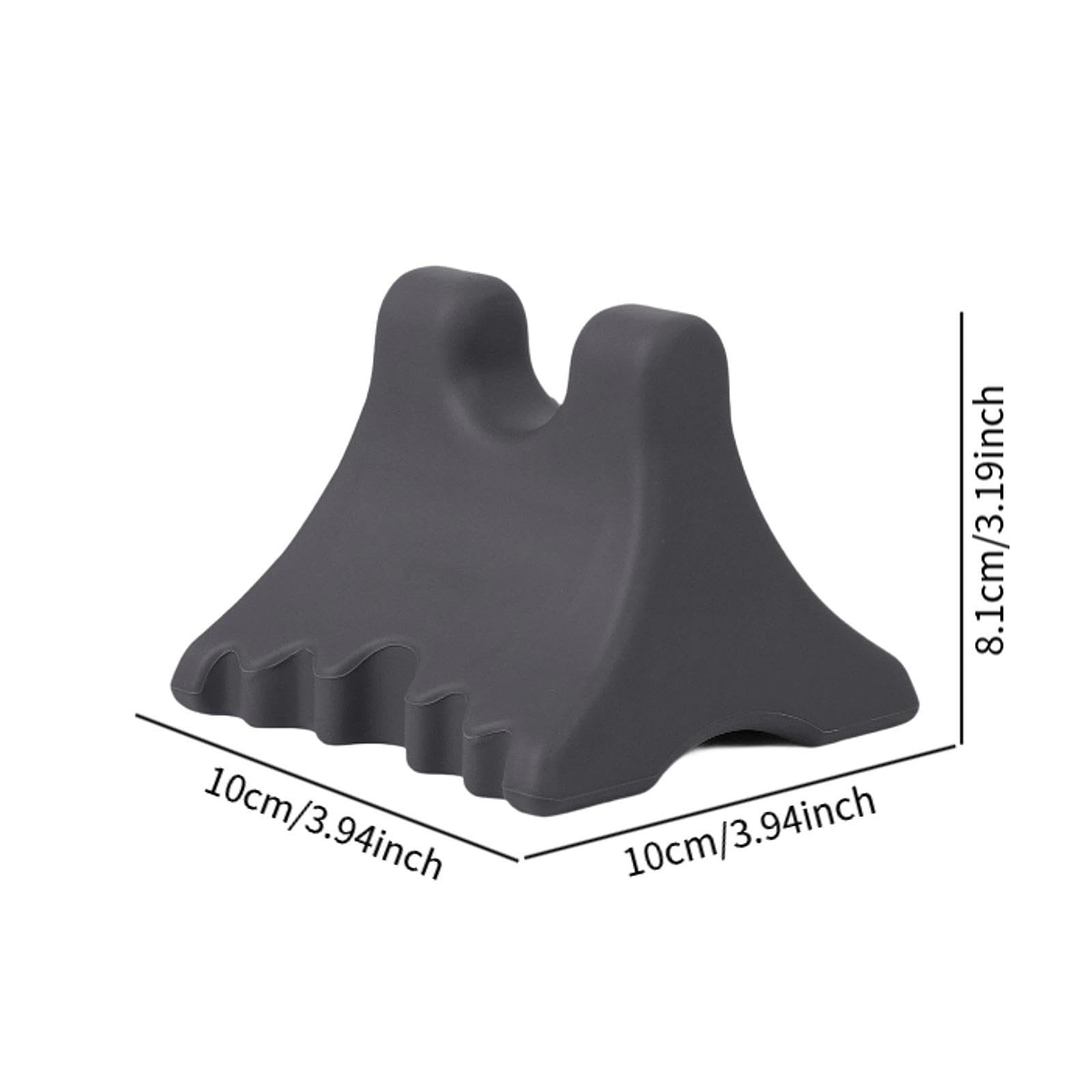F Fityle Herramienta masaje para cuello, espalda y cuerpo, masaje puntos acupresión, ergonómica, fácil usar, ideal como regalo, portátil, Gris