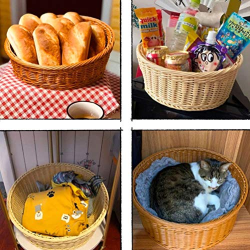 DOITOOL Cesta de vime para pão e despensa, cesta de armazenamento de frutas, cesta decorativa, cesta