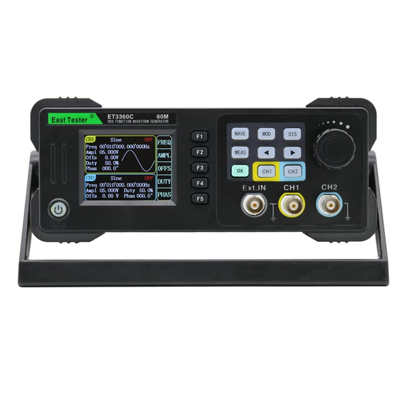 Image of East Tester DDS Function Generator Dual-Channel Function /Arbitrary Waveform Generator,Great Flexibility in Waveform and Modulation (Sweep, am, fm, fsk).40Hz,ET3340C,Gray