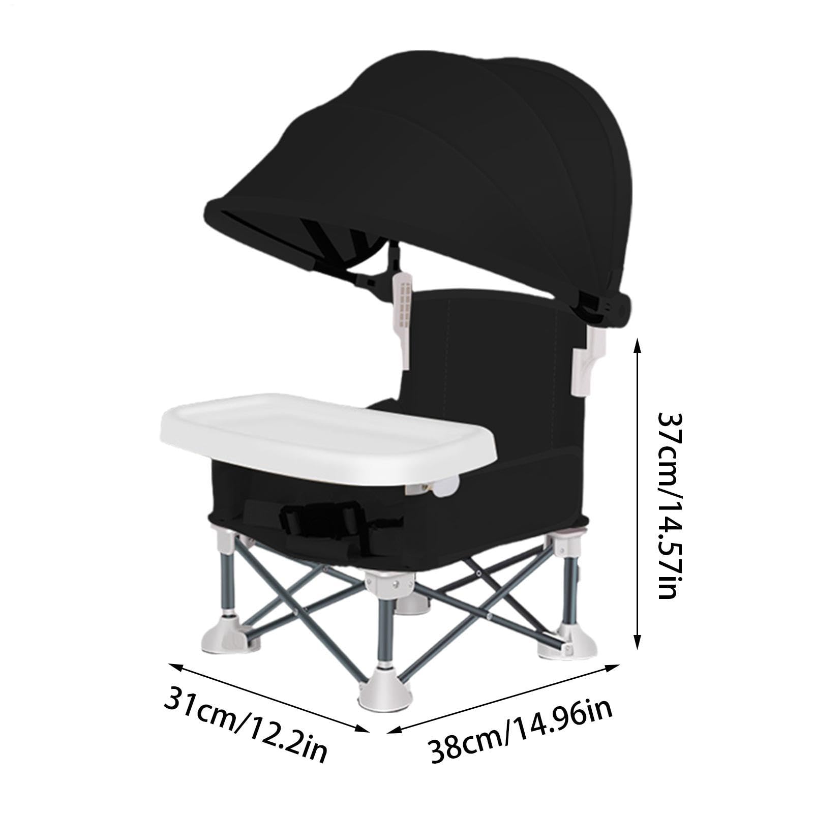 Chaise Portable Pour Bébé Repas Siège Portable Pour Enfant Avec Plateau | Chaise Pliante avec Toile Anti-UV pour Maison Plage Camping Pique-nique