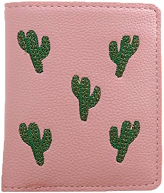 TJEtrade Wallet for Women Leather Zipper Pineapple Print Long Card Holder Purses (Cactus Pink)