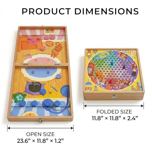 Set de Juegos de Mesa Magnético 5 en 1 de Madera miniatura 6