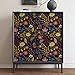 BOKEBEVE Colorful Black Floral Contact Paper,Peel and Stick Wallpaper Vintage,Self Adhesive Removable Stick on Cabinet Countertop Liner Walls Renter Friendly 17.5 x 118In