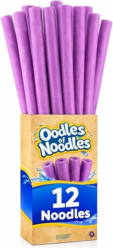 Oodles of Noodles Fideos de espuma de arcoíris de lujo para piscina - Paquete de 12 - Aproximadamente 122 cm x 6.4 cm Tubos de espuma multiusos,