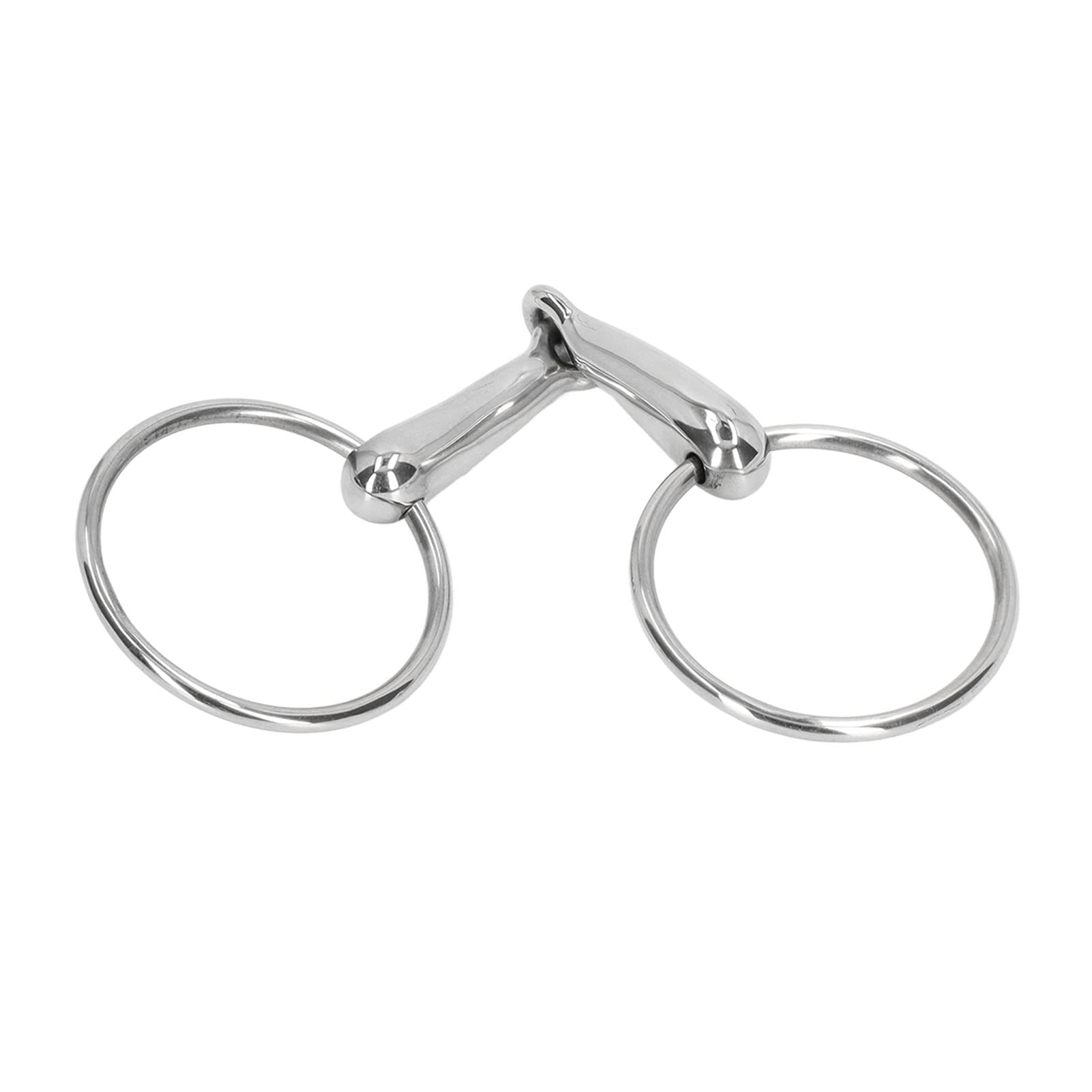 Topyond Filetto Anelli Cavallo, Filetto per Cavallo in Acciaio Inossidabile con Rullo da Masticare Snodato, vestibilità Universale per Le Dimensioni della Bocca del Cavallo