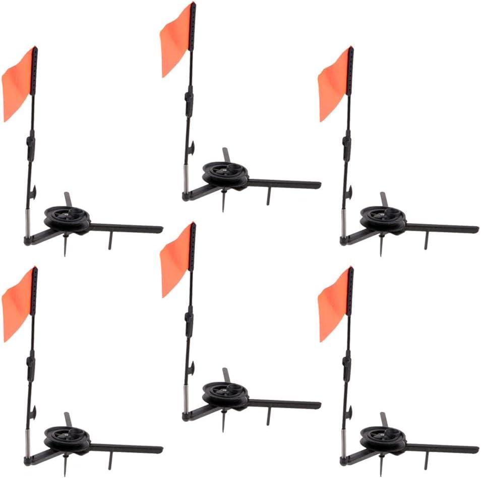 Tachiuwa 6pcs Round Tip-Ups Ice Fishing Rod with Flags Triangular Ice Fishing Poles : Sports & Outdoors