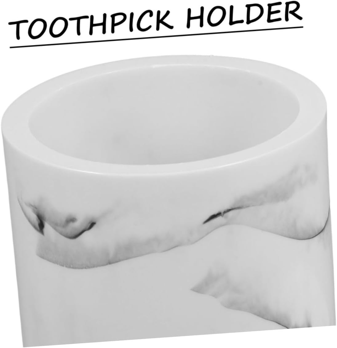 2pcs Marble Cotton Swab Holder Stylish Resin Toothpick Organizer for Bathroom and Vanity Compact Design for Easy Storage and Access