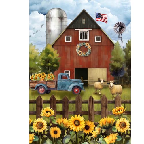 Briarwood Lane Summer Garden Flag 12x18 For Outdoor Sunflower Barn For Summer Garden Flag Flags For Outside