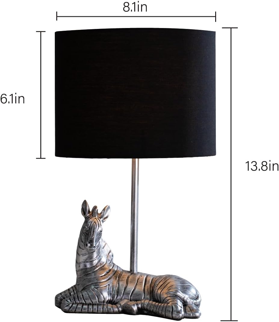 Zebra-Shaped Home Decor Table Lamp with Fabric Shade, E26 Bulb Compatible, Ideal for Bedroom, Living Room, Entryway and More, Best Gift for Mom
